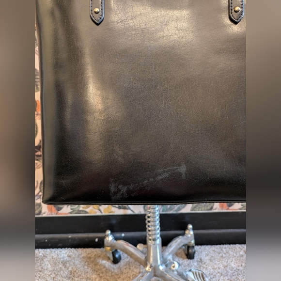 Petite Mendigote Black Leather Tote Bag - Picture 5 of 6